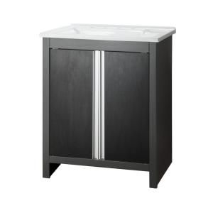 Foremost Rockford 30 in. Laundry Vanity in Iron Gray with Acrylic top in White DISCONTINUED ROIGLC3021