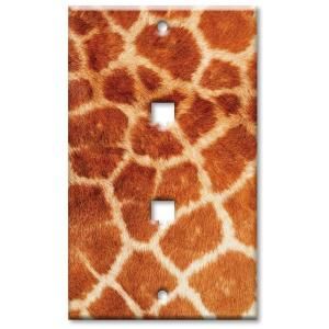 Art Plates Giraffe Fur Print   Double Phone Jack Wall Plate DPH 673
