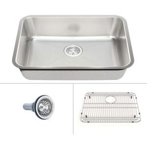 ECOSINKS Acero Select Combo Undermount Stainless Steel 24 3/4x18 3/4x9 0 Hole Single Bowl Kitchen Sink with Creased Bottom ECOS 249US