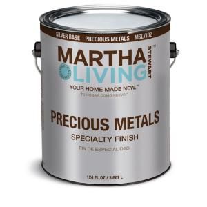 Martha Stewart Living 1 gal. Silver Semi Gloss Precious Metals Specialty Finish MSL7102 01