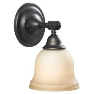 World Imports Ava Oil Rubbed Bronze Finish 1 Light Bath Sconce with Glass Shade DISCONTINUED WI343188