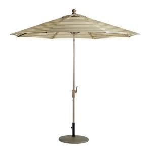 Home Decorators Collection Sunbrella 6 ft. Auto Crank Tilt Patio Umbrella in Foster Metallic Stripe DISCONTINUED 6960320950
