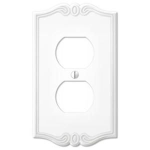 Creative Accents Charleston 1 Outlet Wall Plate   White 6PCW108