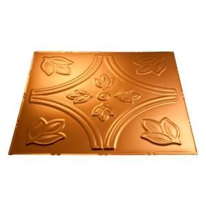 Fasade Traditional 5 2 ft. x 2 ft. Polished Copper Lay in Ceiling Tile L70 25