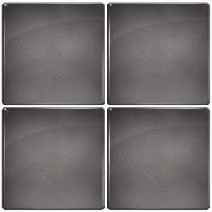 Smart Tiles 3 11/16 in. x 3 11/16 in. Slate Gel Tile Dark Metallic Gray Decorative Wall Tile (4 Pack) DISCONTINUED SC4014 4