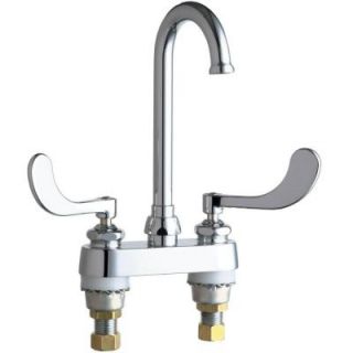 Chicago Faucets Hot and Cold Water Sink Faucet (3 1/2 in. Flow Control Rigid / Swing Gooseneck Spout) 895 317FCABCP