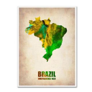 Trademark Fine Art 32 in. x 24 in. Brazil Watercolor Map Canvas Art ALI0191 C2432GG