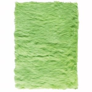 Home Decorators Collection Faux Sheepskin Lime 5 ft. x 8 ft. Area Rug 5248230620