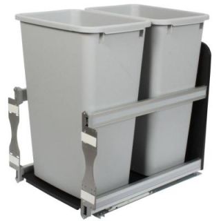 Knape & Vogt 23.25 in. x 15.38 in. x 22.44 in. In Cabinet Pull Out Soft Close Trash Cans USC18 2 50PT