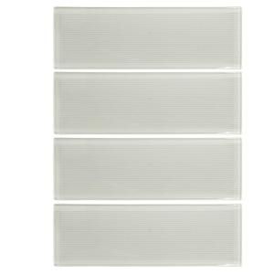 Jeffrey Court Jasmine White 3 in. x 12 in. x 8 mm Glass Wall Tile (1 pk /4 pcs /1 sq. ft.) 99752
