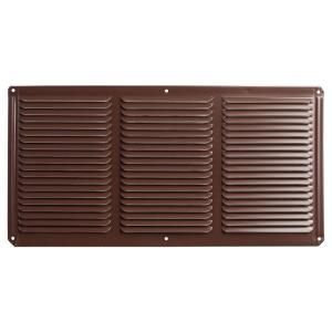 Master Flow 16 in. x 8 in. Aluminum Under Eave Soffit Vent in Brown EAC16X8BR