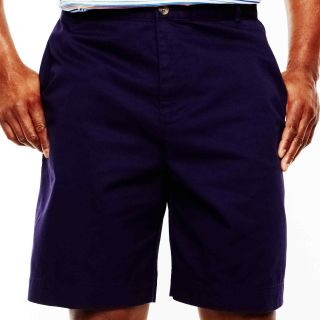 TAILORBYRD Solid Twill Shorts Big and Tall, Navy, Mens
