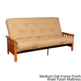 Epicfurnishings Providence Queen Mission style Frame/twill Splendor Mattress Futon Set Brown Size Queen