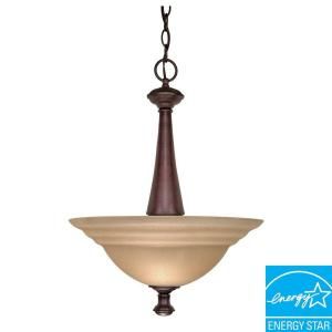 Glomar Mericana 2 Light Hanging Old Bronze Pendant with Amber Shade DISCONTINUED HD 2418