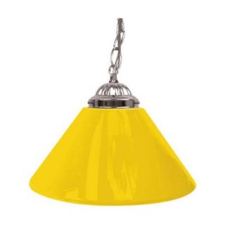 Trademark Global 14 in. Single Shade Yellow and Silver Hanging Lamp 1200S YEL