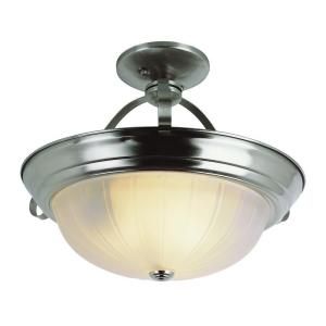 Filament Design Cabernet Collection 3 Light Brushed Nickel Semi Flush Mount with White Frosted Melon Shade CLI WUP177276