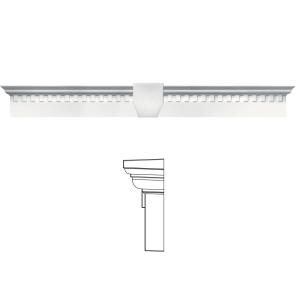 Builders Edge 6 in. x 43 5/8 in. Classic Dentil Window Header with Keystone in 117 Bright White 060020643117