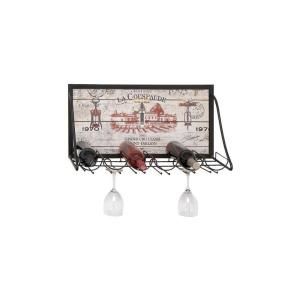 Home Decorators Collection 14 in. H x 25 in. W x 10 in. D Black Metal Wine Rack 1638300210