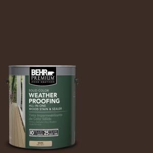 BEHR Premium 1 gal. #SC 103 Coffee Solid Color Weatherproofing All In One Wood Stain and Sealer 501301