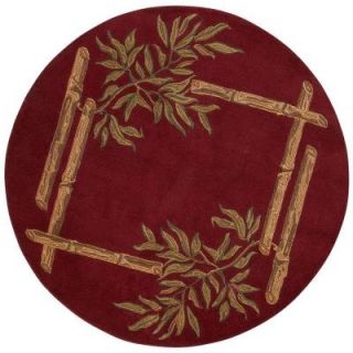 Home Decorators Collection Bamboo Red 5 ft. 9 in. Round Area Rug 3241453110