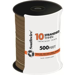 Southwire 500 ft. 10 Gauge Stranded THHN Wire   Brown 22980757