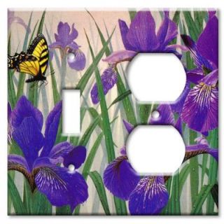 Art Plates Butterfly in Irises   Switch / Outlet Combo Wall Plate SO 137
