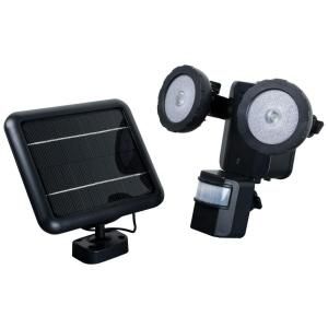 XEPA 600 Lumen 160 Degree Outdoor Motion Activated Solar Powered Black LED Security Light PSO1B