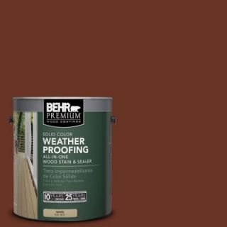 BEHR Premium 1 gal. #SC 118 Terra Cotta Solid Color Weatherproofing All In One Wood Stain and Sealer 501301