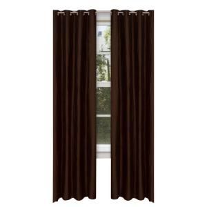 Lavish Home 84 in. Chocolate Wavy Polyester Grommet Curtain Panel (Set of 2) 63 10010 Cho
