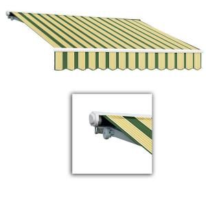 AWNTECH 8 ft. Galveston Semi Cassette Manual Retractable Awning (84 in. Projection) in Forest/Tan Multi SCM8 362 FTM