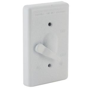 Bell 1 Gang Vertical Lever Switch Weatherproof Cover   White 5121 1