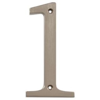 The Hillman Group Distinctions 4 in. Flush Mount Brushed Nickel House Number 1 843321