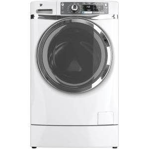 GE 4.8 DOE cu. ft. High Efficiency RightHeight Front Load Washer with Steam in White, ENERGY STAR GFWR4800FWW