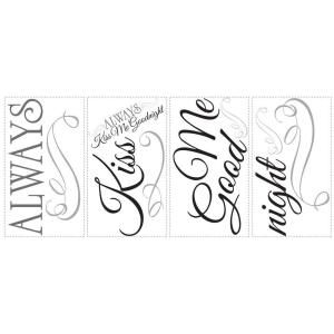 10 in. X 18 in. Always Kiss Me Goodnight 11 Piece Peel and Stick Wall Decals RMK2084SCS