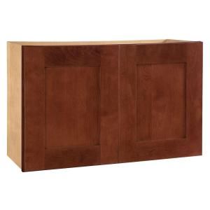 Home Decorators Collection Assembled 36x15x12 in. Wall Double Door Cabinet in Kingsbridge Cabernet W3615 KCB
