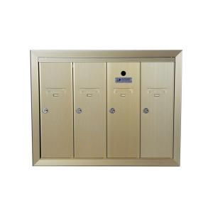 Florence 1250 Vertical Series 4 Compartment Gold Speck Recess Mount Mailbox 1250 4HG