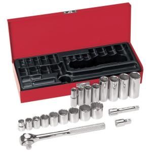 Klein Tools 20 Piece 3/8 in. Drive Socket Wrench Set 65508