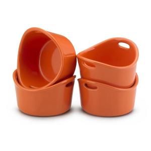 Rachael Ray Bubble and Brown 10 oz. Round Bakers in Orange (Set of 4) 55255