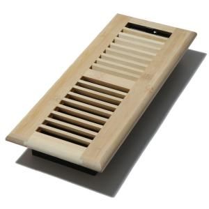 Decor Grates 4 in. x 12 in. Wood Unfinished Bamboo Louvered Design Floor Register DISCONTINUED WLBA412 U