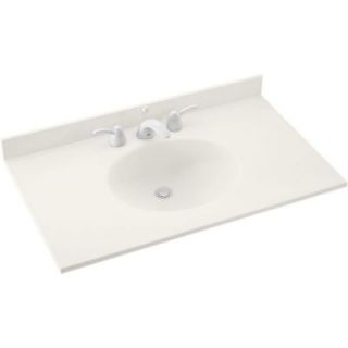 Ellipse 37 in. Solid Surface Vanity Top in Bisque with Bisque Basin VT1B2237 018