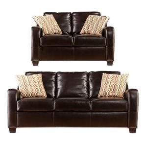 Brown Leather Donatello 2 Piece Sofa Collection 2020488