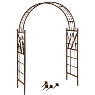 Deer Park 57 in. Wide Garden Arch with Dragonfly Motif Complete with Reeds and Cattails AR214