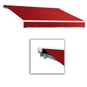 AWNTECH 24 ft. Galveston Semi Cassette Manual Retractable Awning (120 in. Projection) in Red SCM24 35 R