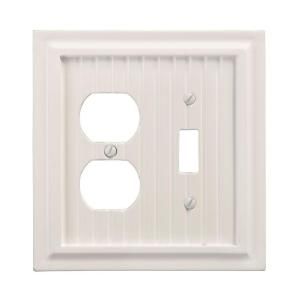 Amerelle Cottage 1 Toggle 1 Duplex Wall Plate   White 179TDW