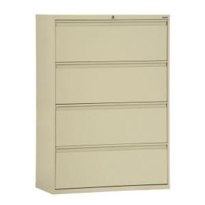 800 Series 42 in. W 4 Drawer Full Pull Lateral File Cabinet in Putty LF8F424 07