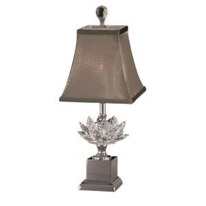 Dale Tiffany 17.25 in. Lucinda Polished Nickel Accent Lamp with Crystal Shade GA11211