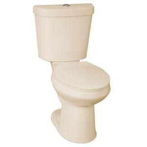 Glacier Bay 2 piece High Efficiency Dual Flush Elongated Toilet in Biscuit N2316 bisc