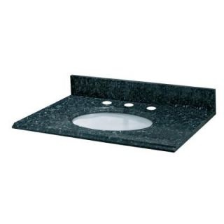 Pegasus 31 in. W Granite Vanity Top with white bowl and 8 in. faucet spread in Blue Pearl 31905