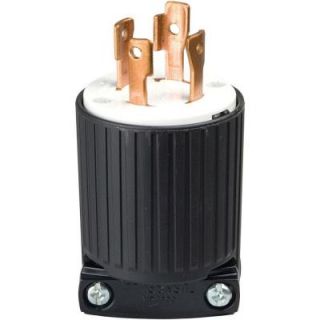 Cooper Wiring Devices 30 Amp 125 250 Volt 4 Wire Twist Lock Plug   Black L1430P