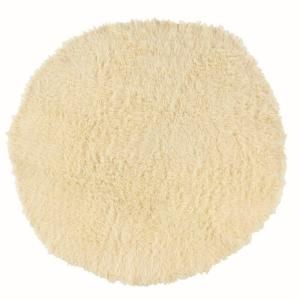 Linon Home Decor New Flokati Natural 8 ft. x 8 ft. Round Area Rug FLK NFW8R